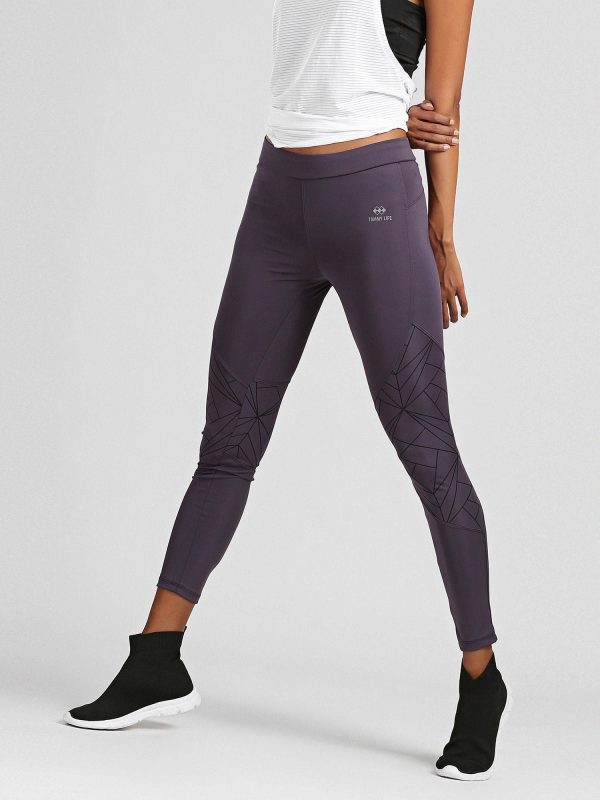 TOMMY LIFE Purple Print Leggings