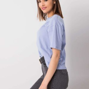 Blue cotton t-shirt Donna RUE PARIS