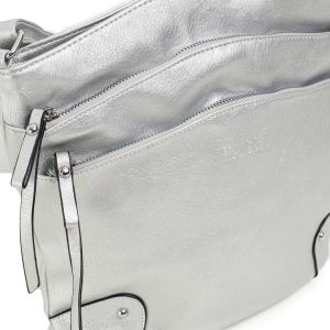 Silver eco leather bag