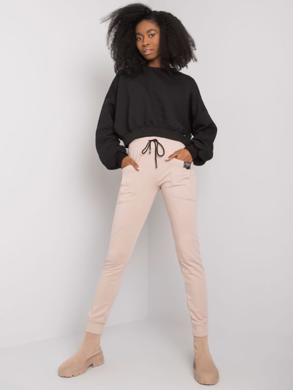 Beige Cotton Sweatpants Bennice