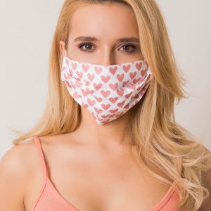 White-pink protective mask for hearts