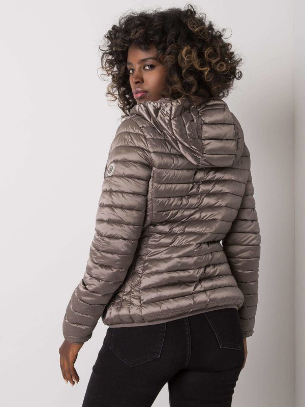 Ysaline Gray-Brown Quilted Transitional Jacket