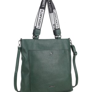 Green city bag with decorative LUIGISANTO handles