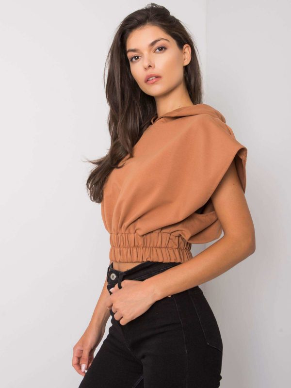 Jeneen Light Brown Short Sleeve Sweatshirt