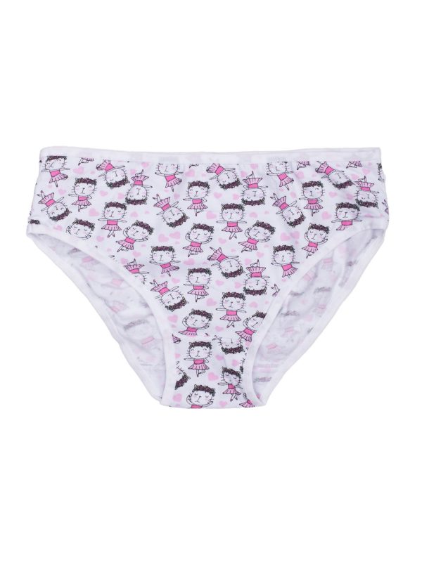 White panties for girl with prints