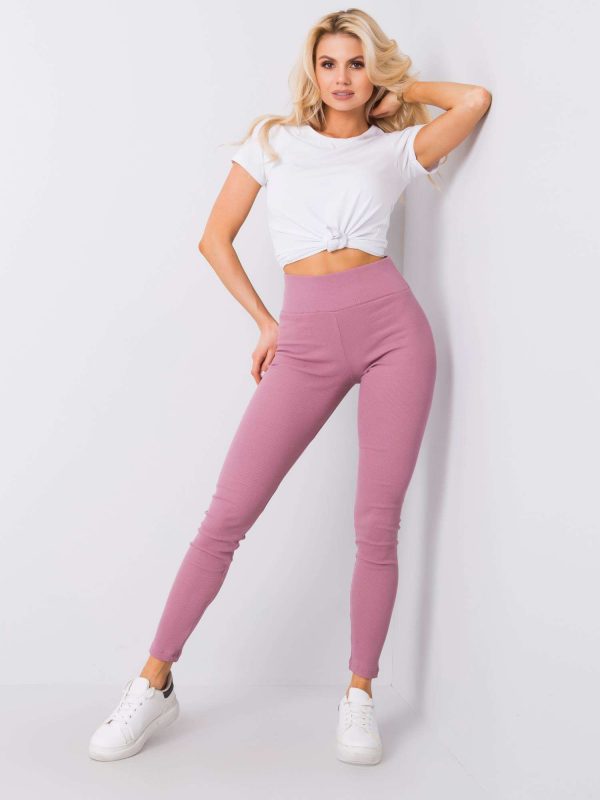 Sanja Dirty Pink Ribbed Leggings