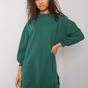 Dark Green Women's Cotton Dress Maretta RUE PARIS