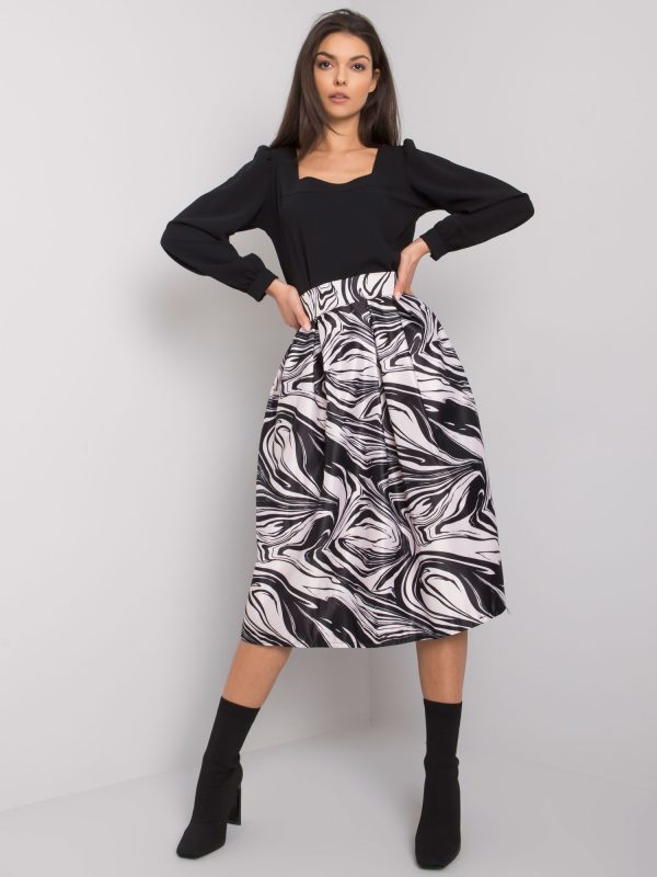 Black-ecru midi skirt Hillsboro OCH BELLA