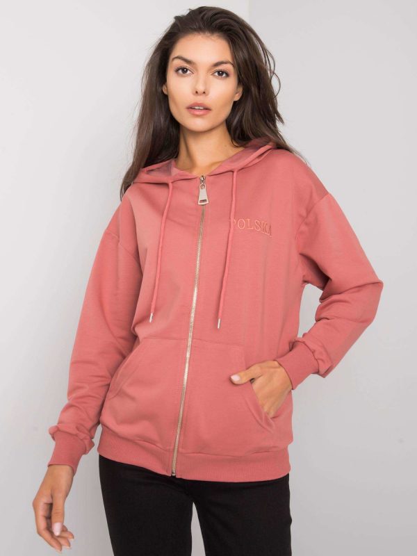 Ilaria Dirty Pink Zipper Sweatshirt