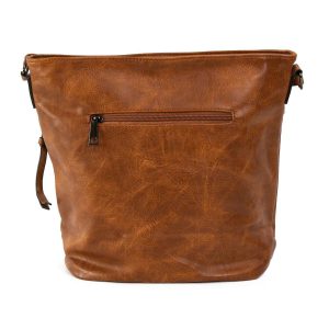 Brown eco-leather women's handbag