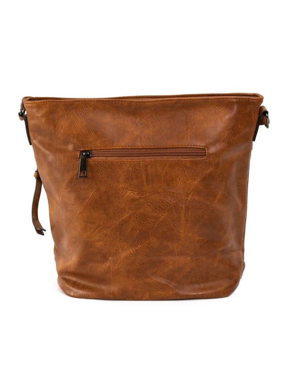 Brown eco-leather women's handbag