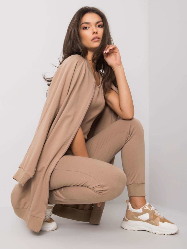 Dark beige three-piece set Aydin