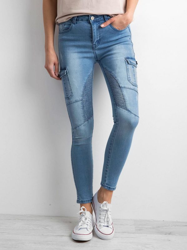 Blue jeans with pockets