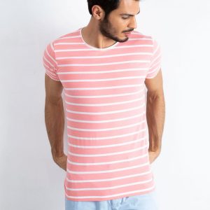 Pink and white T-shirt for men Foreign