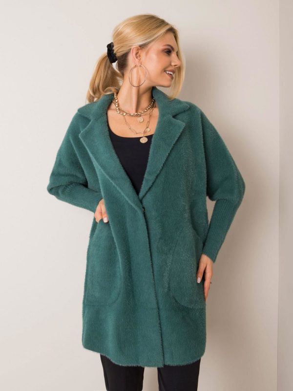 Dark green alpaca coat Nora