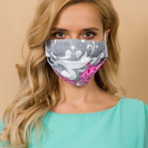 Grey Patterned Protective Mask