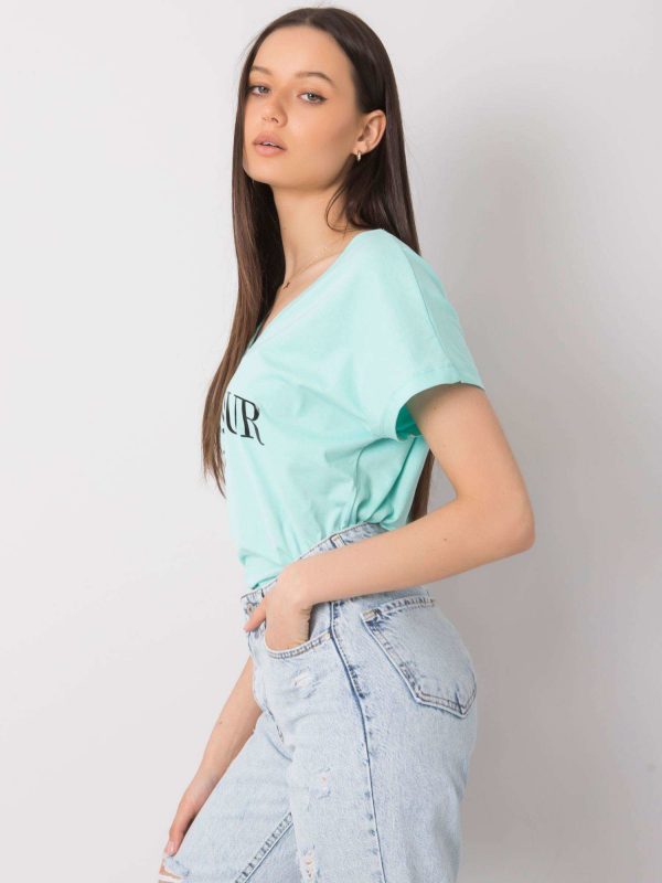 Mint t-shirt with print Hortense