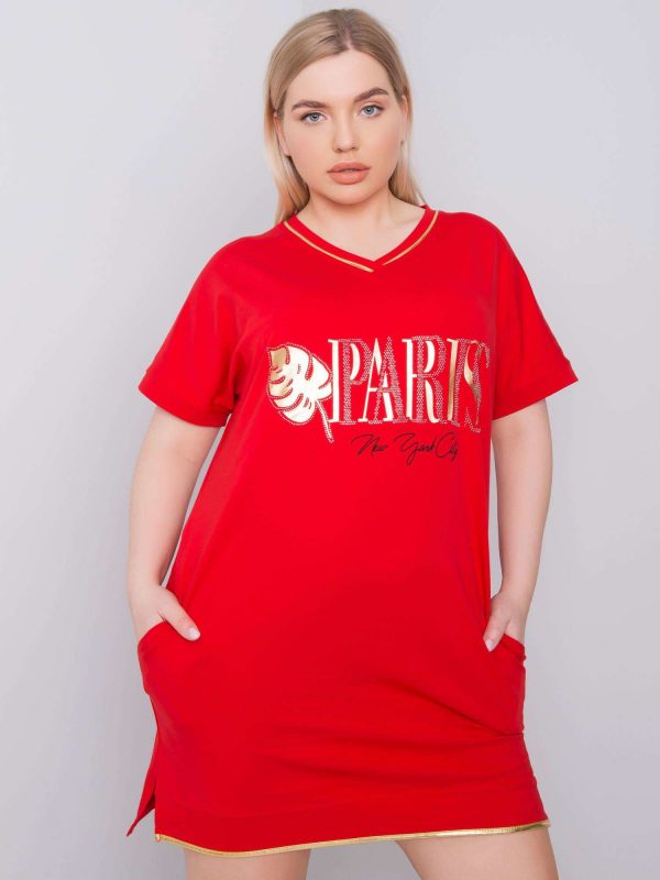 Red Plus Size Tonette Dress