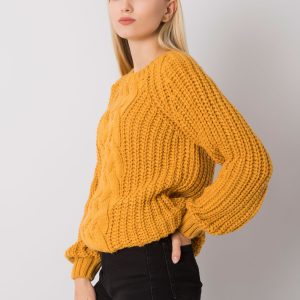 Mustard sweater with braids Belfast RUE PARIS