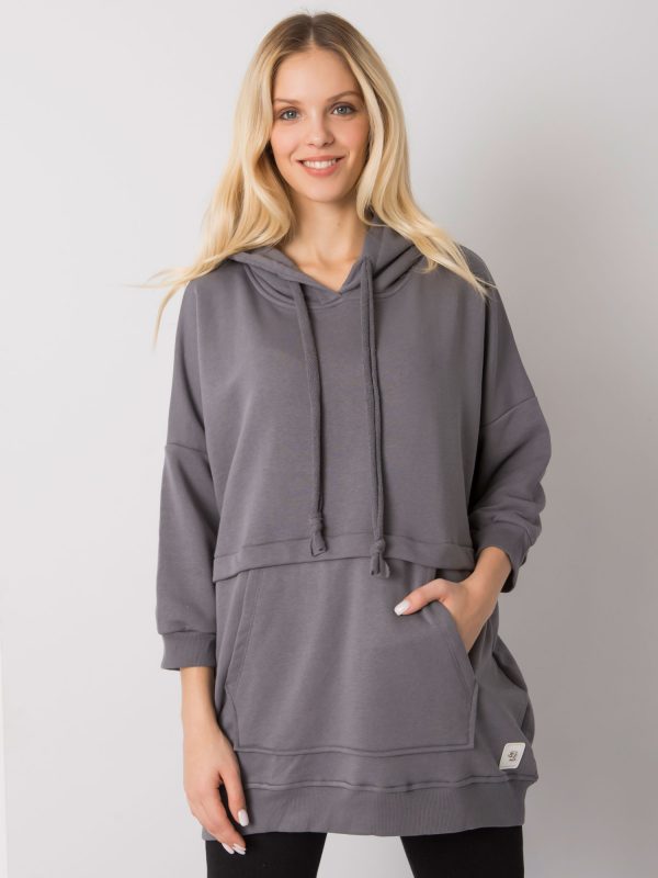 Dark Grey Long Sweatshirt Grace