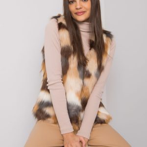 Dillie Beige Faux Fur Vest