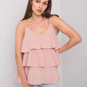 Dirty pink top with ruffles Kaielle