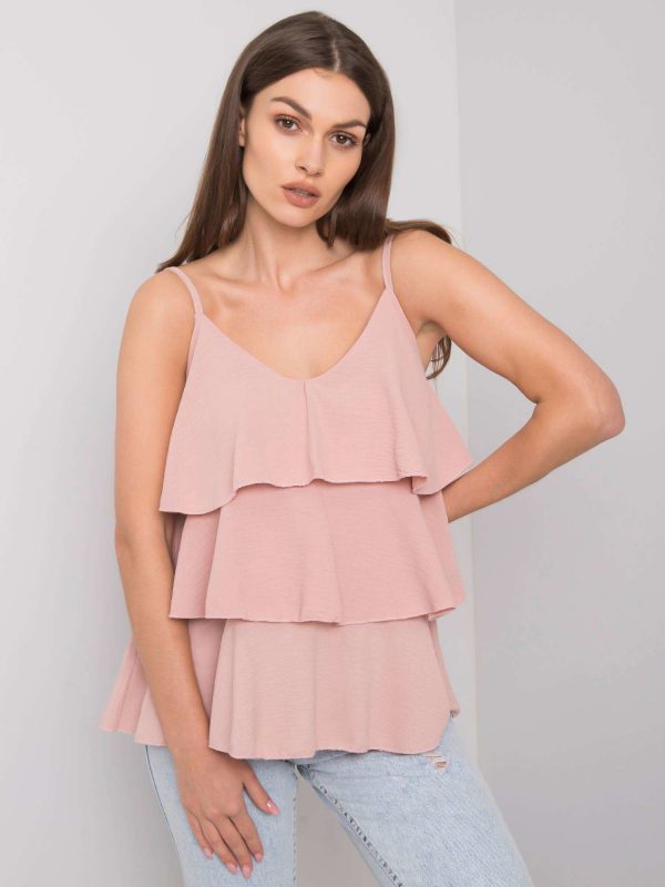 Dirty pink top with ruffles Kaielle