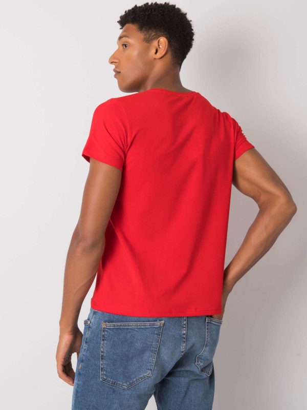 Red T-shirt for men cotton Brighton