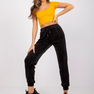 Black velour pants Linda