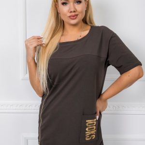 Khaki blouse plus size Thea