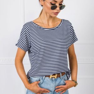 White and navy t-shirt Gina RUE PARIS