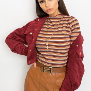 RUE PARIS Maroon-yellow Fortune blouse