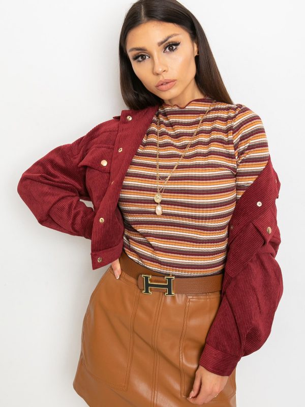 RUE PARIS Maroon-yellow Fortune blouse