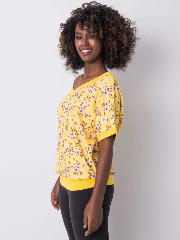 Yellow blouse with flowers Leni