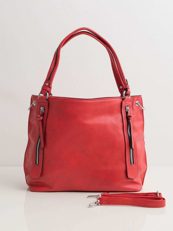 Red women's bag city bag