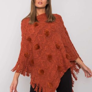 Brick poncho with Talisha pompoms