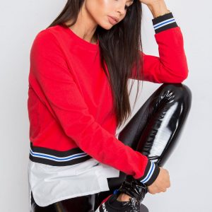 RUE PARIS Red Reflective Sweatshirt