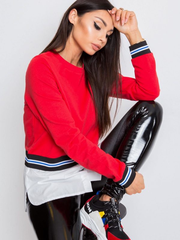 RUE PARIS Red Reflective Sweatshirt