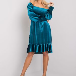 Sea velour dress with ruffle Arezzo