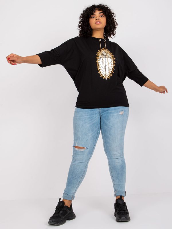 Black Plus Size Casual Blouse Vera