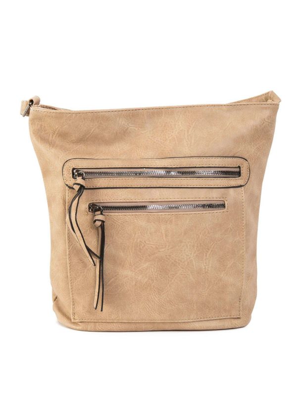 Beige Women's Bag in Eco Leather