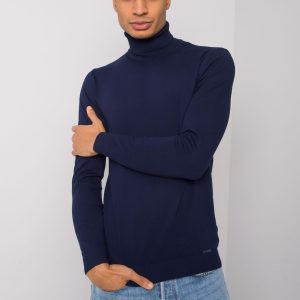 Cornell LIWALI blue men's turtleneck sweater