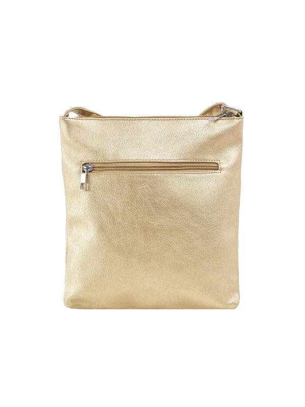 Gold eco leather bag with pockets