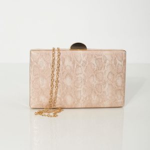 Champagne clutch bag with animal motif