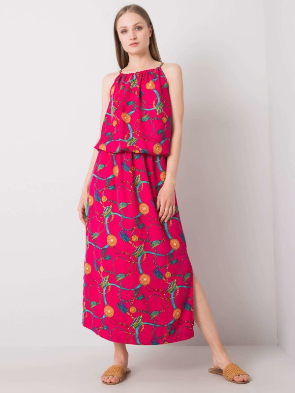 Fuchsia dress with print Amaranta RUE PARIS