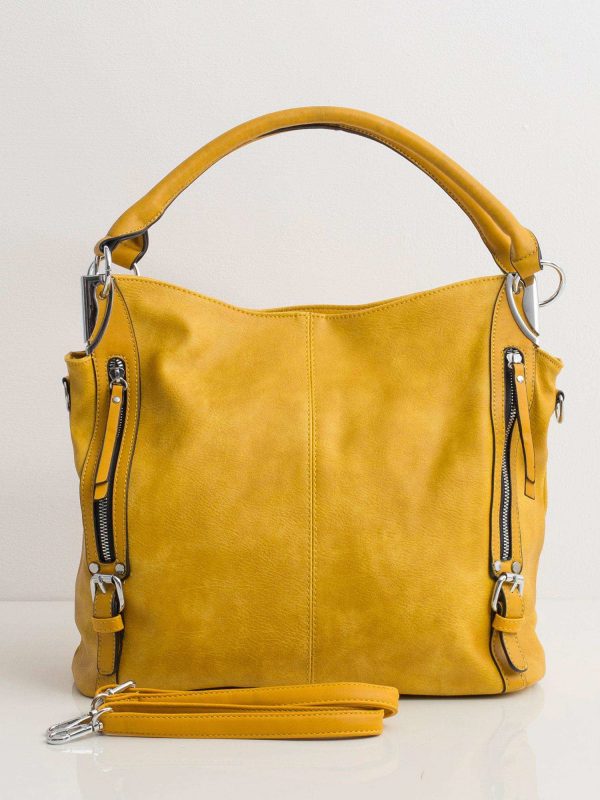 Yellow eco-leather city bag