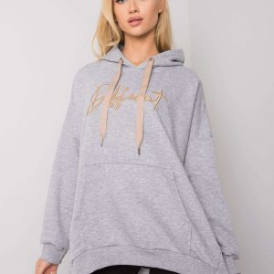 Grey melange Fallon kangaroo sweatshirt