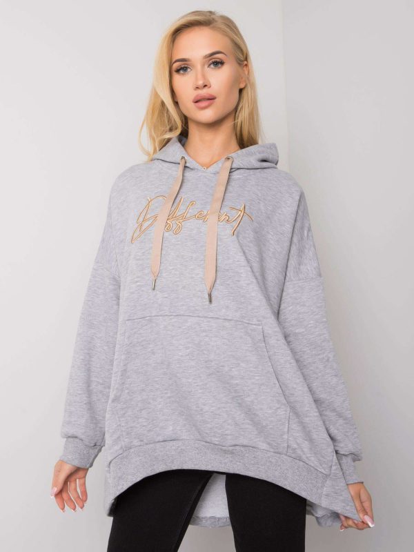 Grey melange Fallon kangaroo sweatshirt