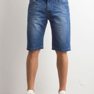 Blue denim shorts for men