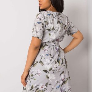 Gray plus size dress with Lauren binding